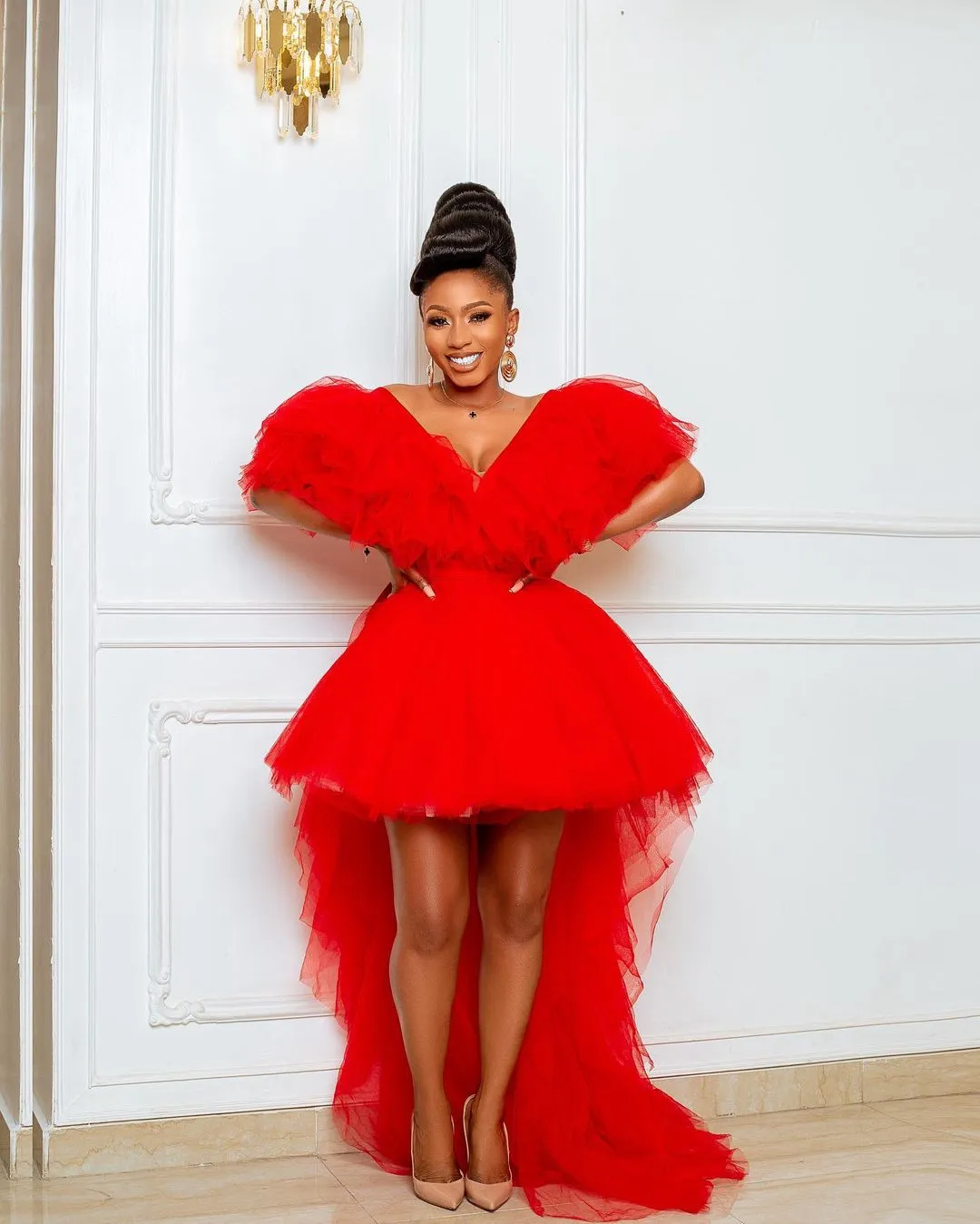 Robe tulle online rouge femme
