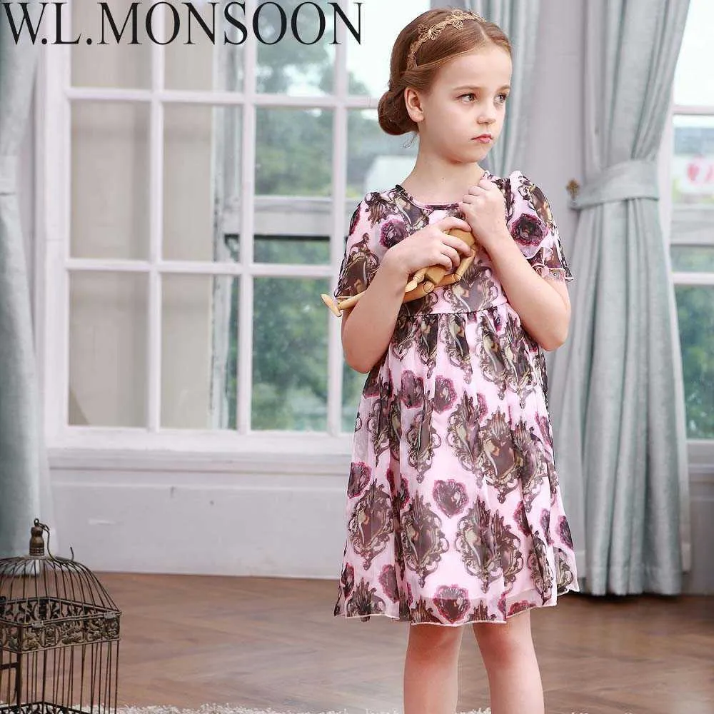 W.L.MONSOON Baby Girls Summer Dress 2021 Brand Children Dress