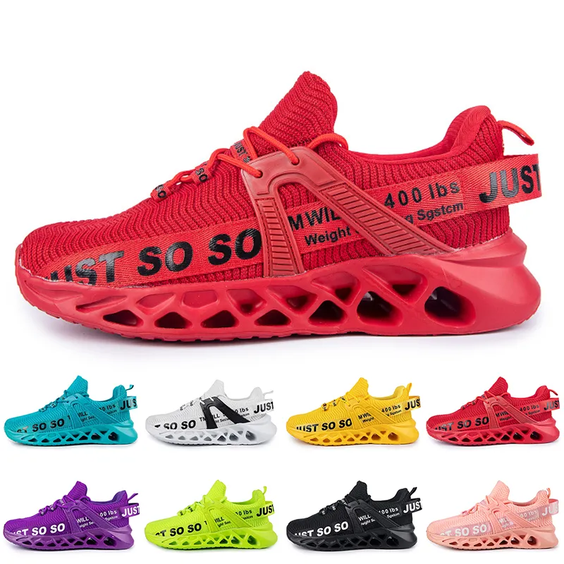 Toptan Mens Womens Koşu Ayakkabıları Eğitmenler Üçlü Siyahlar Beyaz Kırmızı Sarı Sıvılar Yeşil Blues Turuncu Açık Pembe Nefes Açık Spor Sneakers