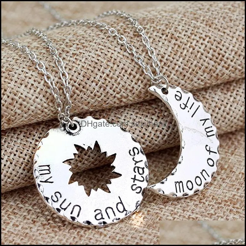 Pendant Necklaces Couples Anniversary Necklace Jewelry Sun Star Moon Fashion Creative Super Same Items For Lovers