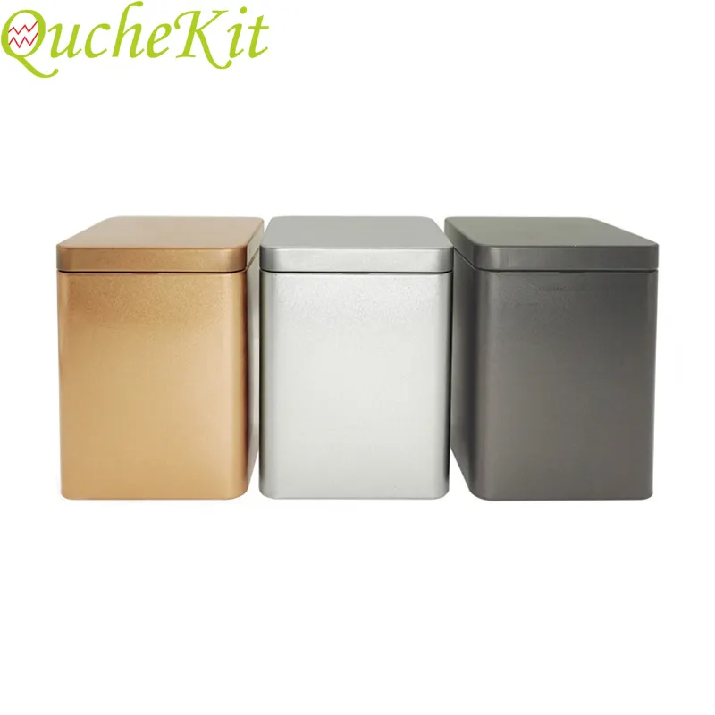 6pcs 8*8*11cm Square Metal Packaging Storage Box Case Small Tin Jars Chocolate Candy Sealed Boxes Party Gift Box