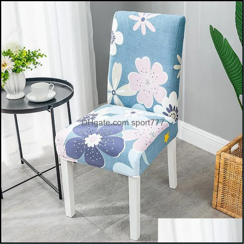Spandex Banquet Printed Stretch Chair Sets Simple Conjoined Covers Home Dining ChairCover Wedding Party ChairCovers 34 styles WLL165