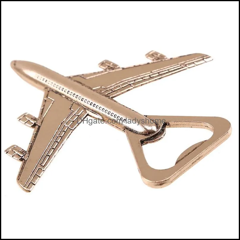 Kitchen Aluminum Alloy Airplane Openers 2 style Airplane Bottle Opener Beer Opener Wedding Gift Party Favors HWE7598