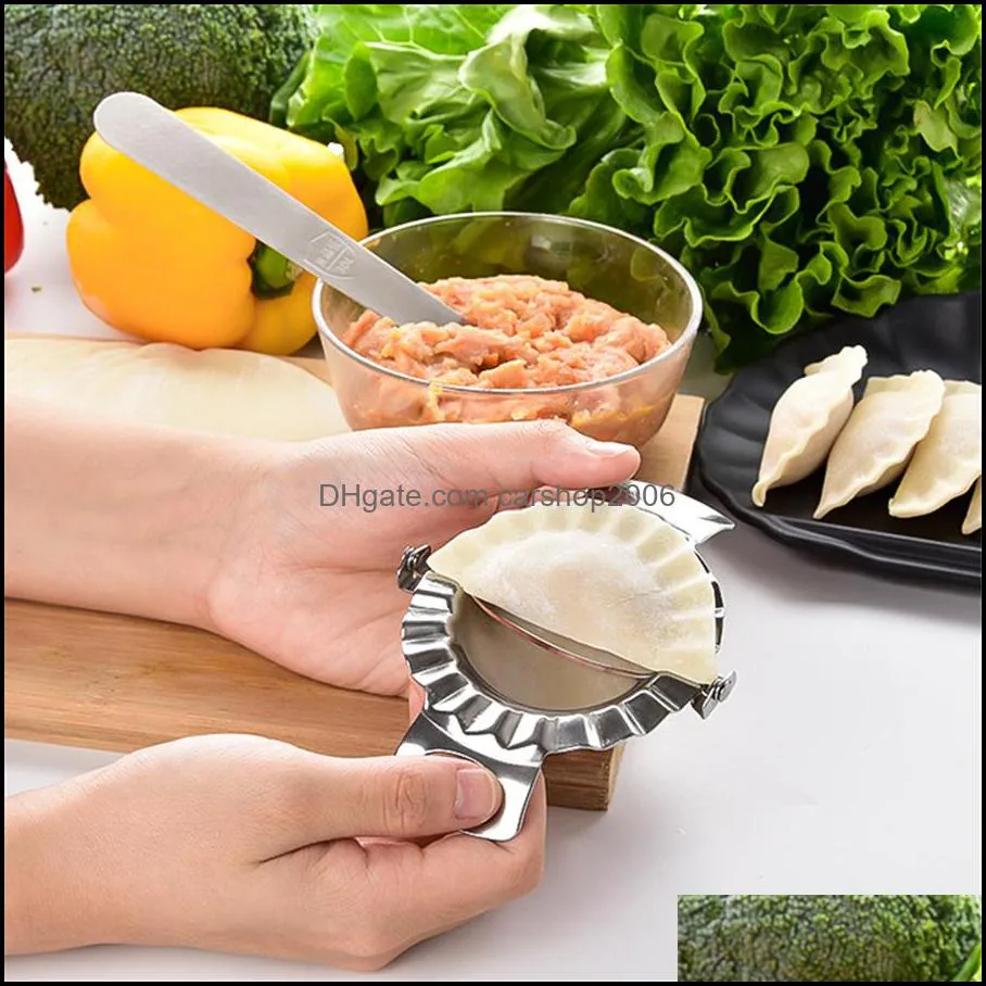 Stainless Steel Dumpling Maker Wraper Dough Cutter Ravioli Dumpling Mould Stuffing Spoon Kitchen Accessories Pastry Tools JK1911KD