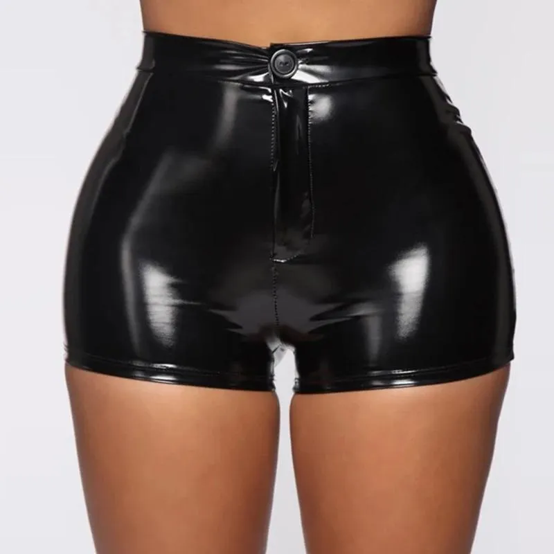 Bustiers Corsets Sexy Bas Sous-Vêtements Femmes Taille Haute Pantalon En Cuir Court Érotique Brillant Façonnage PVC Boxer Brillant Sac Hanche Latex 306D