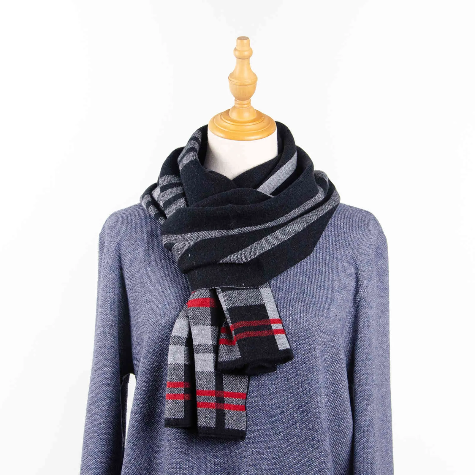 ファッションの冬の格子縞の毛布厚い冬のタータンのチャンキーラップショールケープメンスカーフ