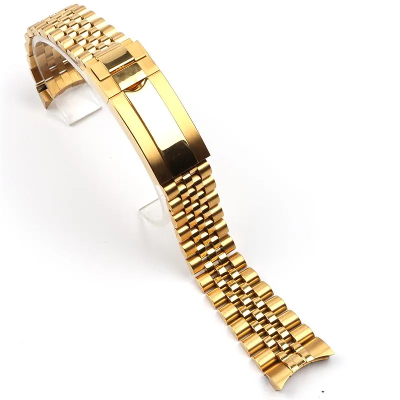 Mens solid gold deals watch strap for sale