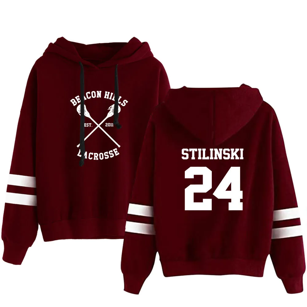 Mens Teen Wolf Stilinski 24 Print Hockey Hoodie Winter Vakantie