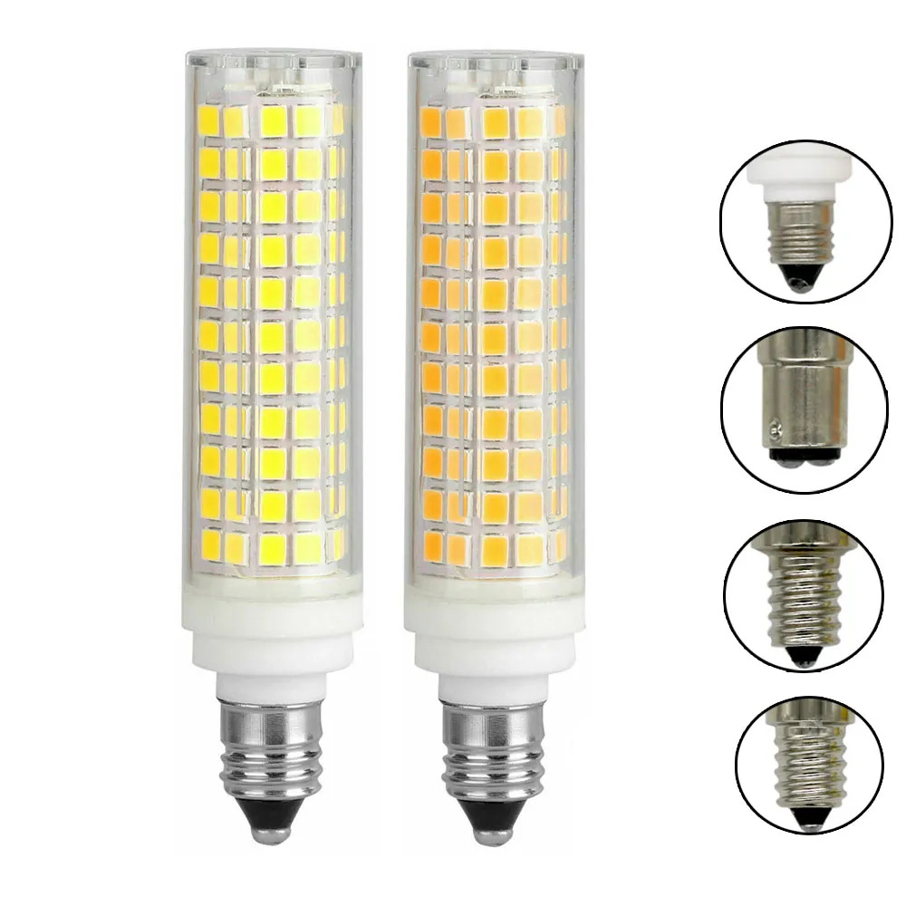 Dimmable LED Bulb 15W BA15D E11 E12 E14 136 LEDs SMD 2835 Ceramics Corn Bulbs Replace 100W Halogen Lamps 220V 110V Home Lighting