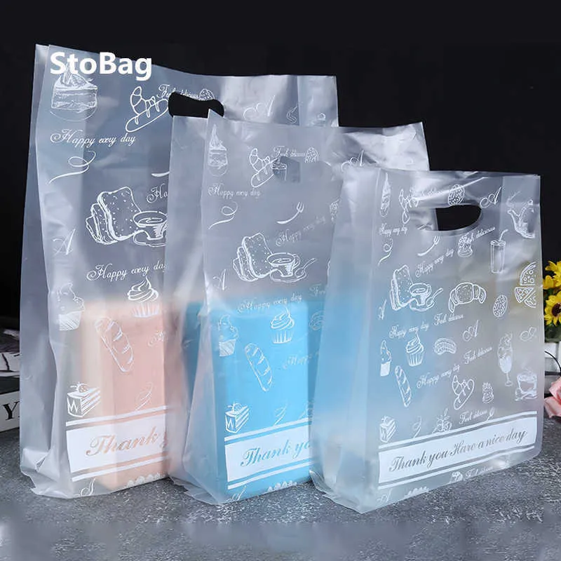 Stobag 50st Bakning Plast hängerpåsar brödkaka dekorera tillbehör händelse parti diy handgjorda presentpaket väskor för baby show 210602