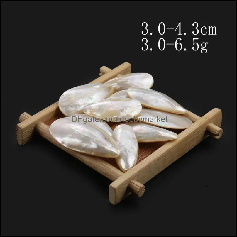 Charms 1pc Two-Side Natural Sea Shell Long Water Drop Pendant Tear Charm White MOP Beads DIY Making Necklace Earring Jewelry Accessory