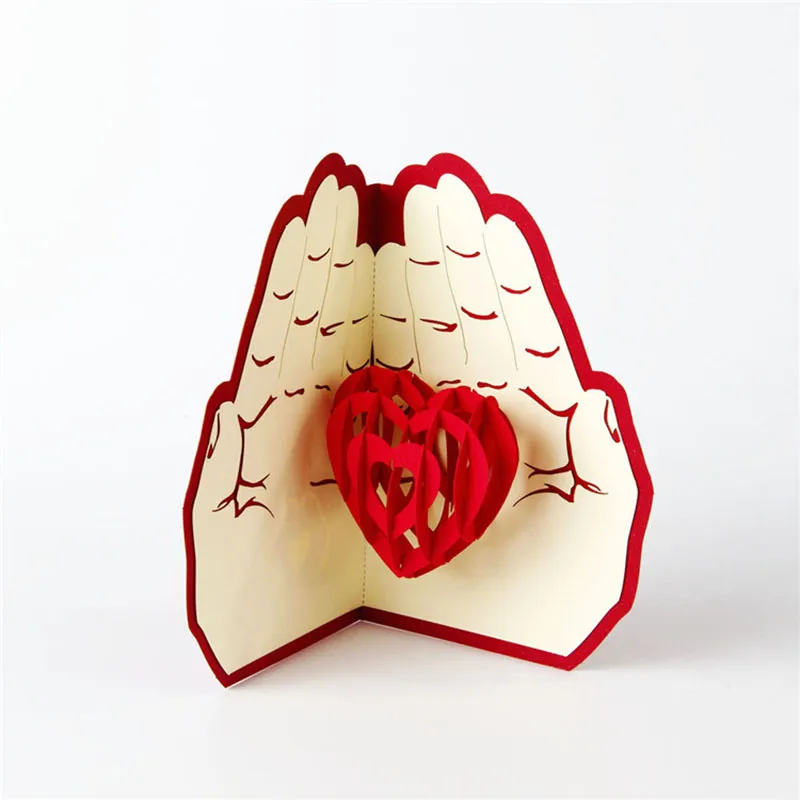 Amore In Mano Biglietti Dauguri Pop Up 3D Cartoline Di San Valentino, Anniversario, Compleanno, Natale, Festa Di Matrimonio Carte Regalo Uniche RRD6794 Da 1,25 € | DHgate