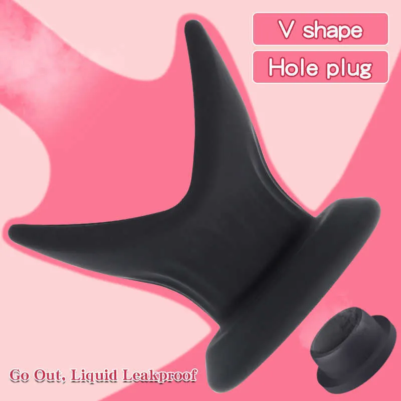 Hollow Anal Plug Tunnel Buttplug Gay Sex Toys Open Butt Plug Enema Dilatador anal / Ducha / Expansor de espéculo para masaje de ano / Ducha S0824