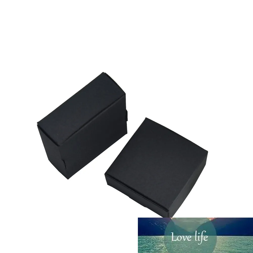 5.5 * 5.5 * 2.5 cm Scatole per confezioni regalo in carta kraft vuota 50 pz / lotto Scatole per imballaggio cosmetico nero per caramelle per gioielli crema viso