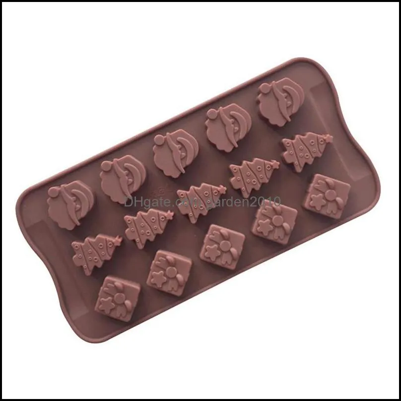 Silicone Baking Mould,Ice Lattice Chocolate Mould 15 Series 3 Sets of Christmas Tree Gift Box Mould Free Shipping