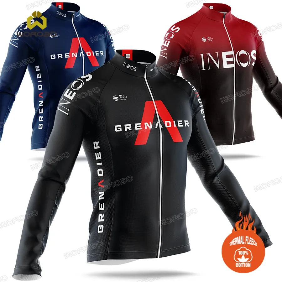 Hiver cyclisme veste vélo maillot hommes thermique polaire à manches longues sweat vêtements de sport vélo équipe tour uniforme