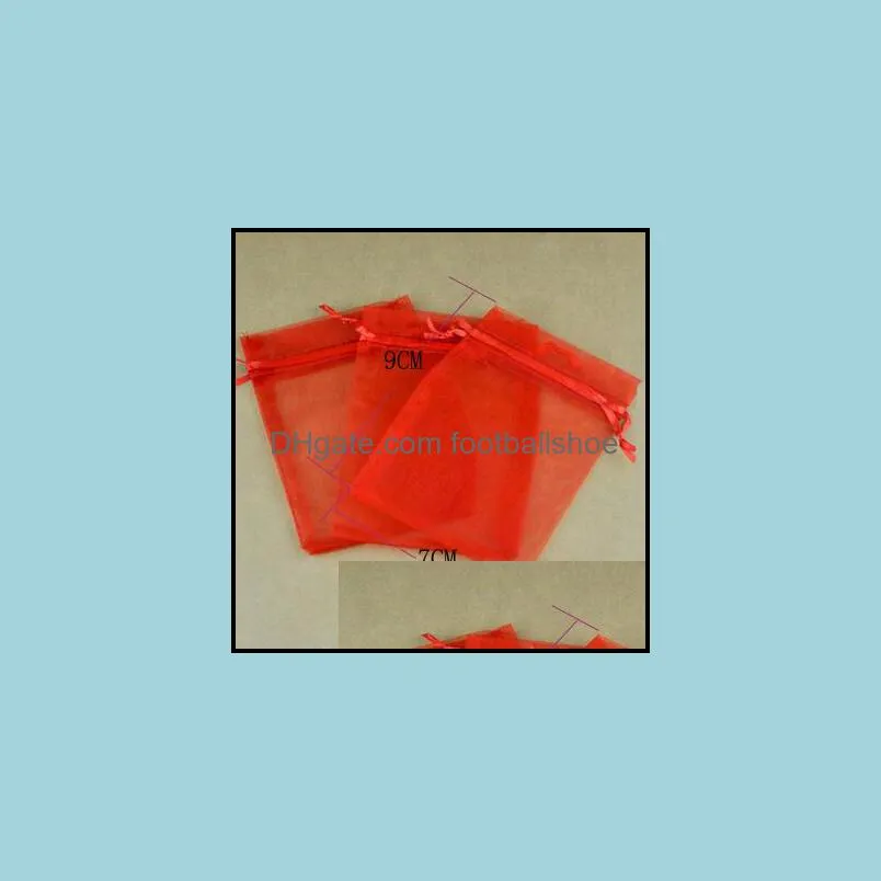 100pcs 7*9cm Mini Organza Bag Mix color Gift Bag Jewelry Packing Bags & Pouches