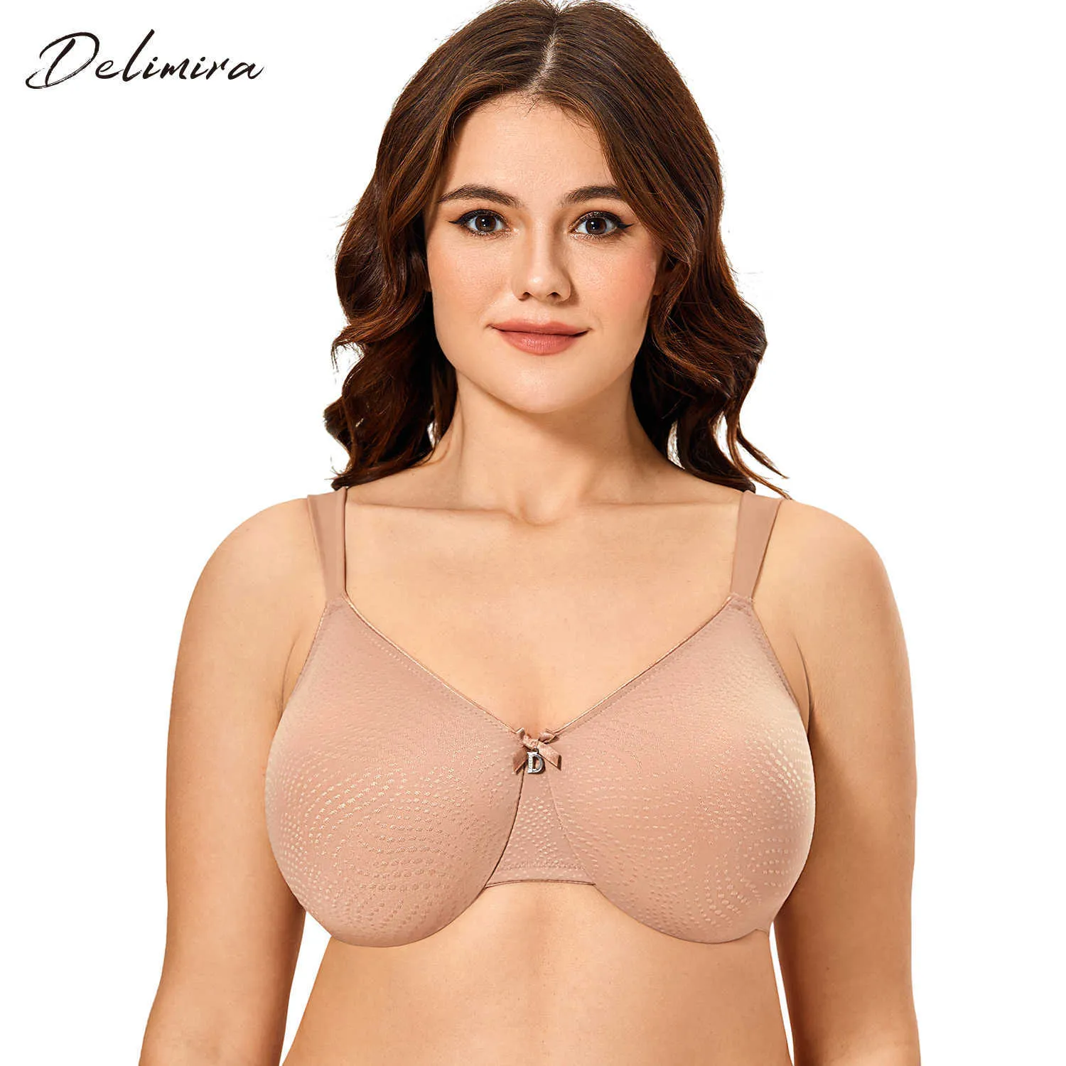 Delimira Plus Size Sheer Underwired Minimizer Big Bra Size For