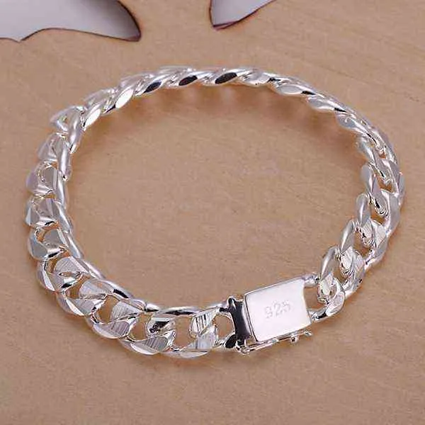 Hoge kwaliteit mode hij 925 sterling zilveren armbanden charme 10mm ketting mannen vrouwen bruiloft cadeau fabriek Prijs