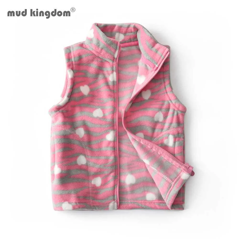 Mudkingdom Kinder Weste Jacken Herbst Winter Fleece Kinder Oberbekleidung Mäntel Leicht Lässig Niedlich Polka Dots Muster Jungen-Mädchen 210615