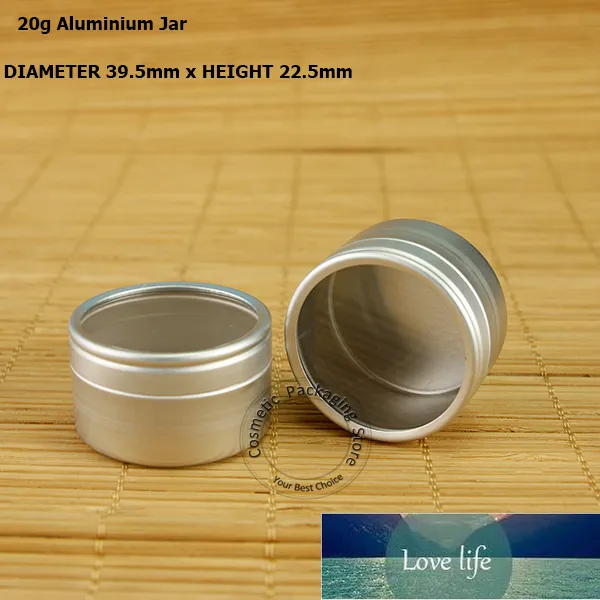 HOT 50PCS / LOT PROMOTION 20G Aluminium Cream Jar 2 / 3OZ Metal Display Lid 20ml Kvinnor Kosmetisk Pot Smaple Makeup Test Provflaska Fabrikspris Expert Designkvalitet