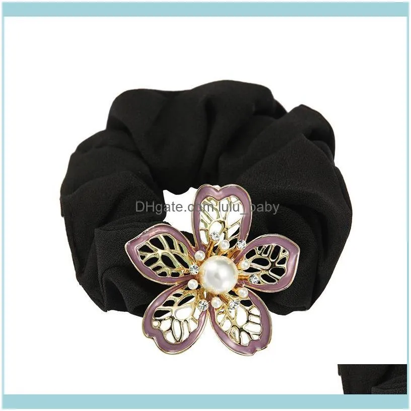 Hair Clips & Barrettes Cloth Flower Scrunchie Elastic Bands For Women Girls Holder Rope Rubber Band Headband Accessories