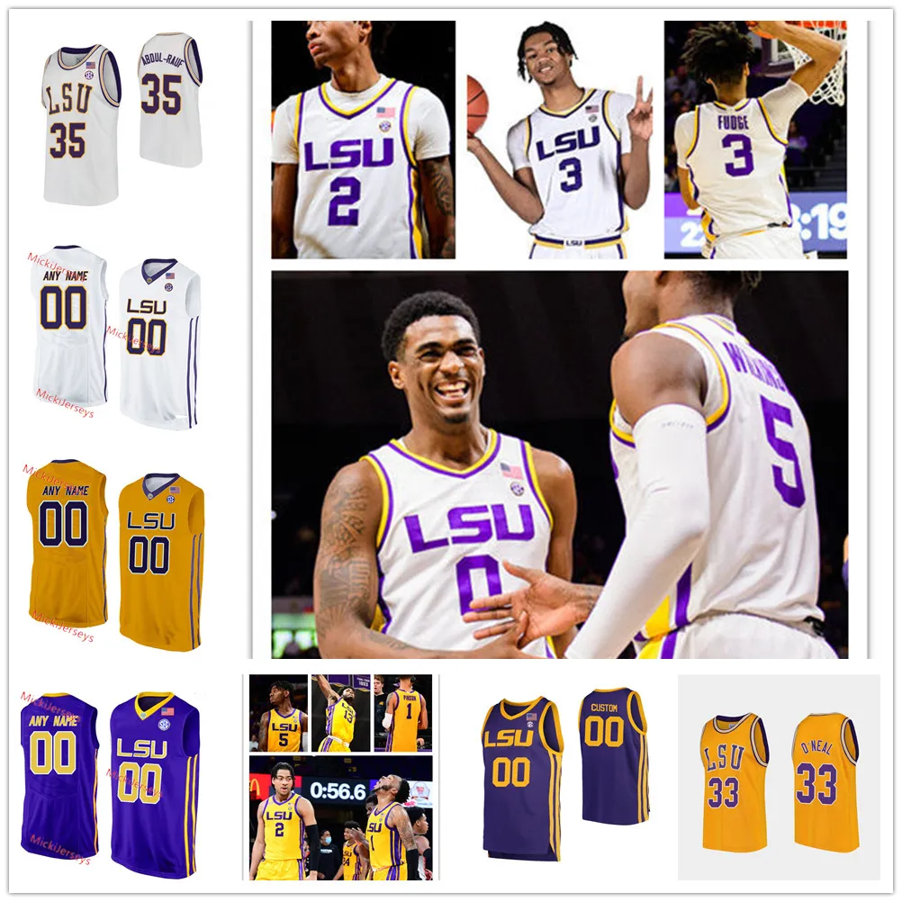 NCAA Custom LSU Tigers сшивал баскетбольный баскетбольный майка 25 Бен Симмонс 3 Тремонт Уотерс 0 Наз Рейд 10 Ноа Томас 15 Aundre Hyatt 1 Ja'vonte Smart Jersey 4 Skylar Mays