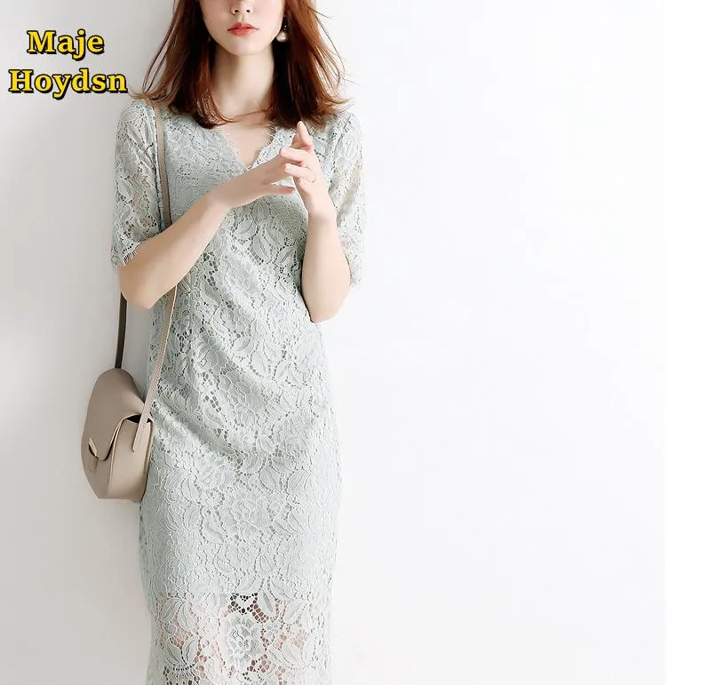 Compra Vestidos Casuales Maje Hoydsn Verano 2021 Agua Soluble De Agua  Temperamento Lace Mujer Maxi Fiesta Vestido De Moda Barato | Entrega Rápida  Y Calidad | Es.Dhgate