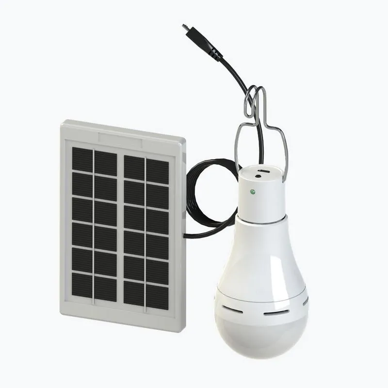 Sollampor LED Glödlampa med fjärrkontroll Lampa Inomhus Vattentät Panel Nödplastkrok Tält Lyktor Utomhus