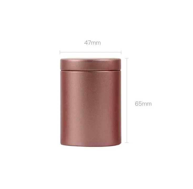 47x65mm kleine cilinder Mooie metalen dozen thee tin opbergdoos vierkante verzegelde blikjes koffie thee-tin container SN4215