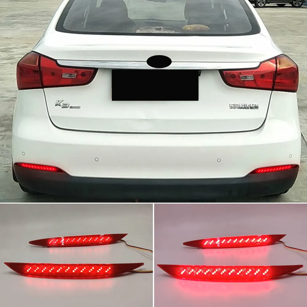 2 pcs Luce riflettore del paraurti posteriore LED per auto per Kia K3 Cerato Forte 2012 2013 2014 2015 2016 Lampada freno Lamptail Fog Torn Signal