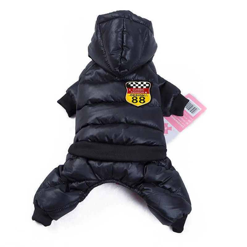 Kapuzen-Hundejacke, Overalls, Winter, warme Haustierkleidung für kleine Hunde, Overalls, Welpen-Hundemantel, wasserdichte Chihuahua-Yorkie-Kleidung 211007