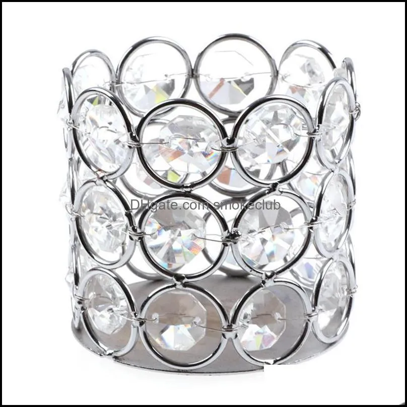 Candle Holders Crystal Candlestick Prop Hollow Pen Holder Makeup Brush Cosmetic Storage Box Home Wedding Terrarium Ornaments