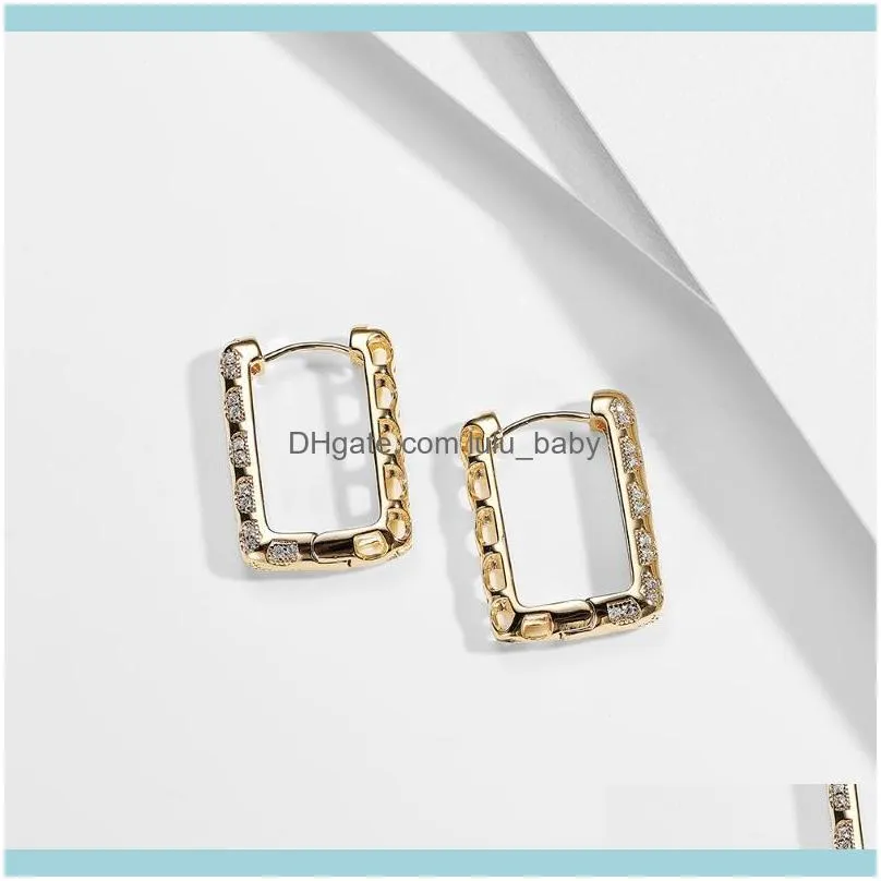 Hoop & Huggie Luxury Gold Earrings For Women Statement Heart Geometric CZ Crystal Korean Wedding Jewelry Gift1