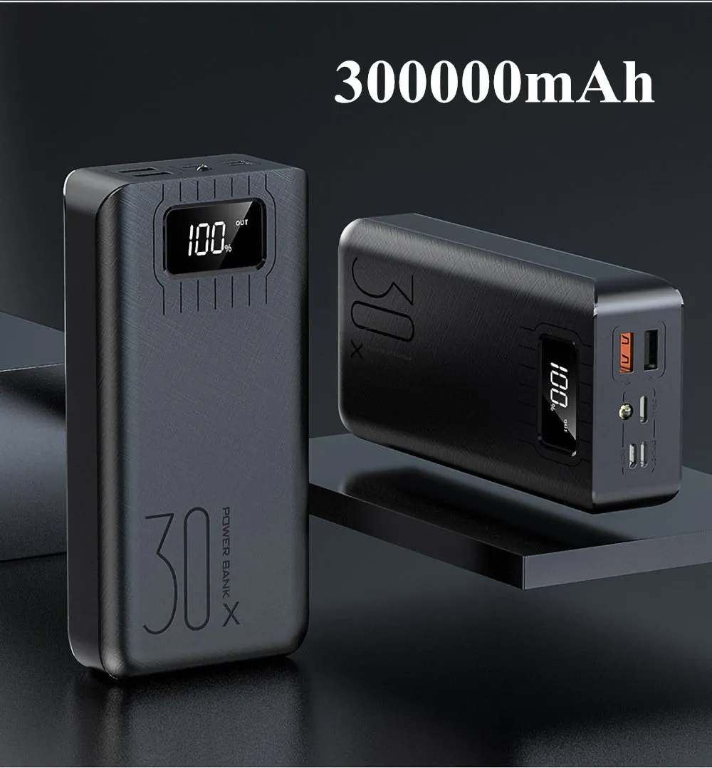Ny 90000mAh Power Bank Micro USB 2.4A Fast Charging PowerBank LED Display Portable Extern Battery Charger Black