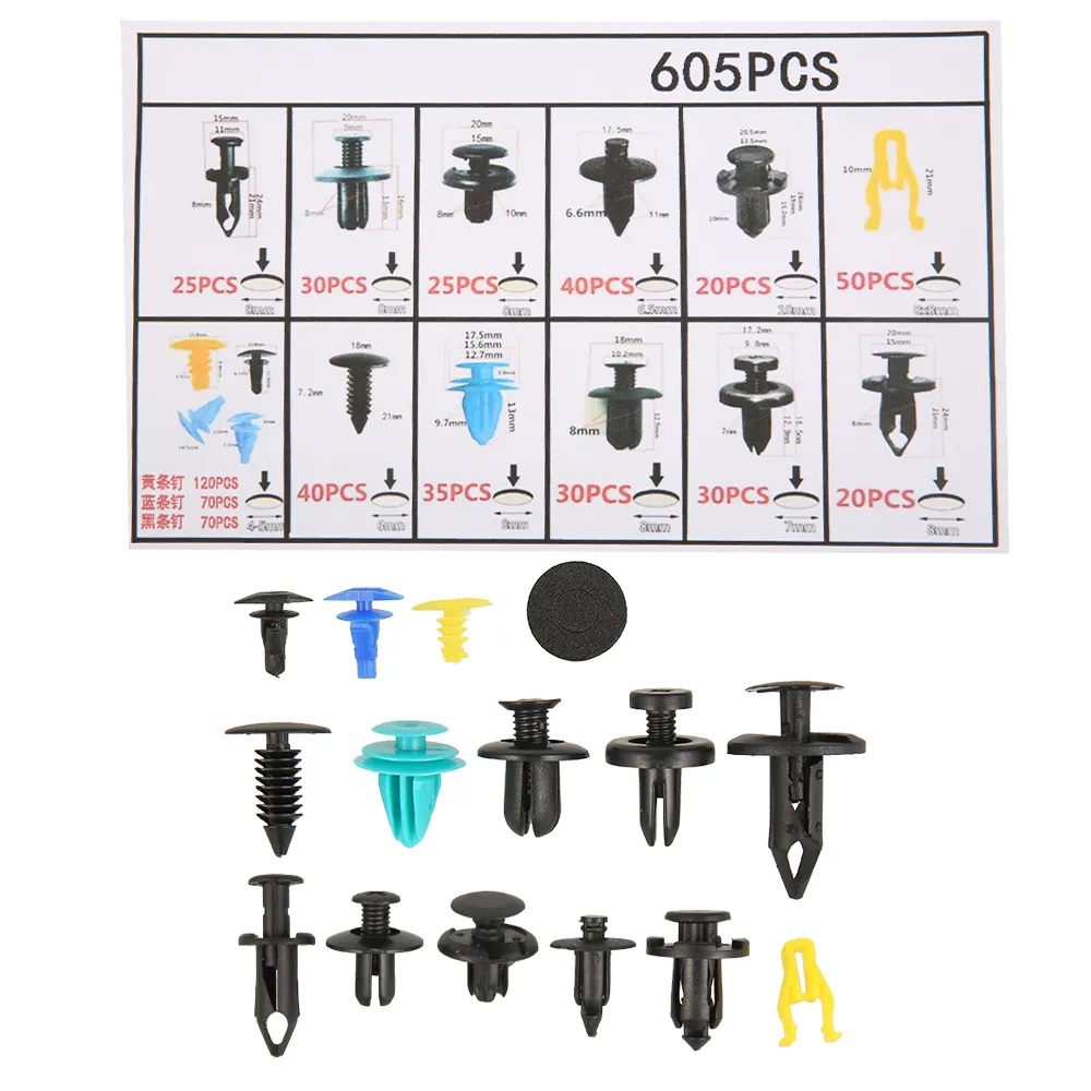 Universal Auto Fastener Clips - Plastic Rivets, Car Push Retainer Kit ...