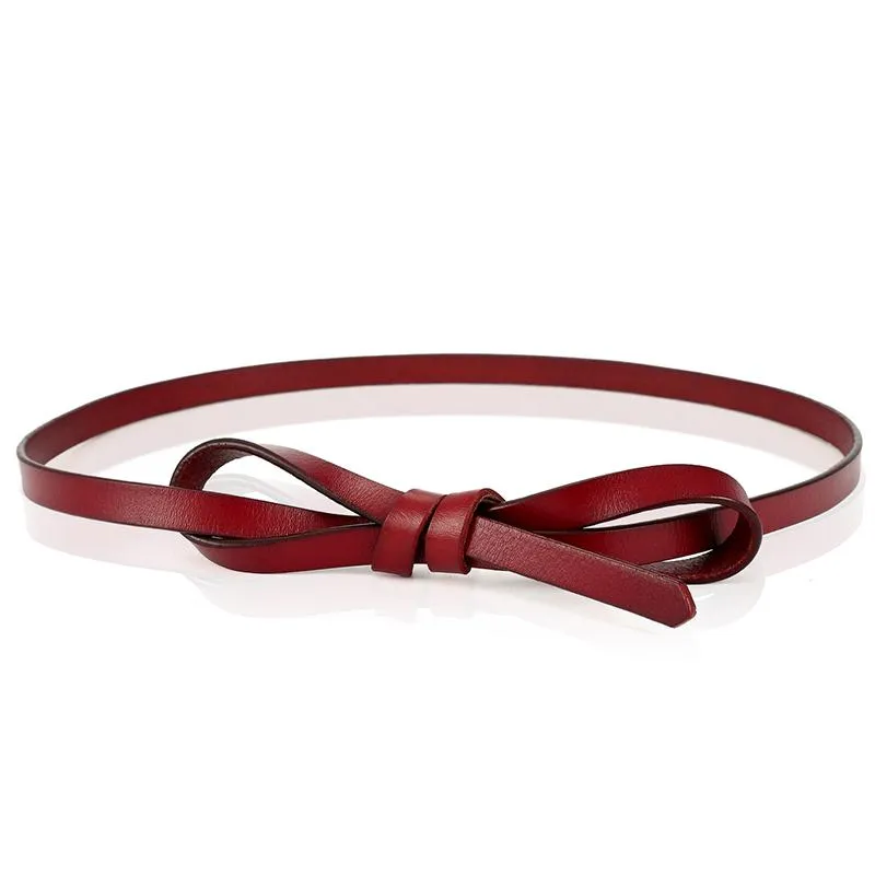 Cinture Bowknot Design Brand Cintura in vita snella da donna Cintura da donna in vera pelle Casual Cintura femminile per gonne Abito da ragazza