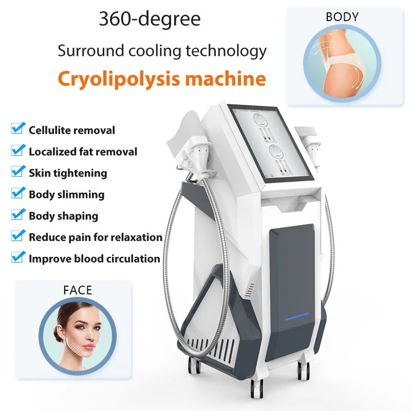 360 Криолиполиза Целлюлит Снятие Cryo Sliume Machine Вакуумное Снижение жира Криотерапевтическое устройство