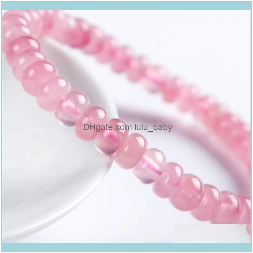 Beaded, Strands Genuine Natural Rose Pink Quartz Crystal Marquise Bead Stretch Fashion Bracelets For Women 7mm 8mm 9mm 10mm1