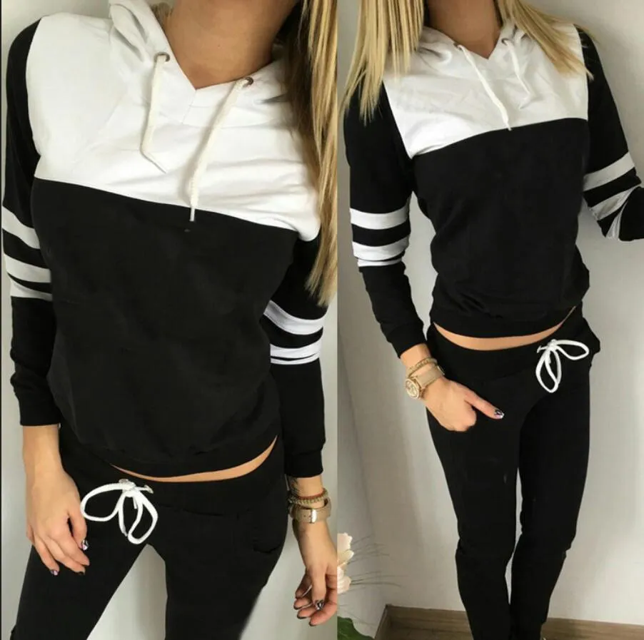 2020 women group sport suit women hoodie sweatshirt hooded + leisure trousers suitable for sports fitness yoga movement jogging