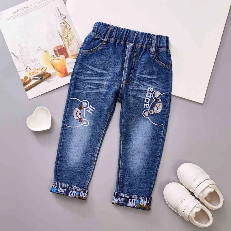 Jeans pour tout-petits pour bébés garçons, salopette en jean doux, vêtements pour enfants de 2 3 4 5 6 ans, pantalons de jeans graffitis pour bébés garçons G1220