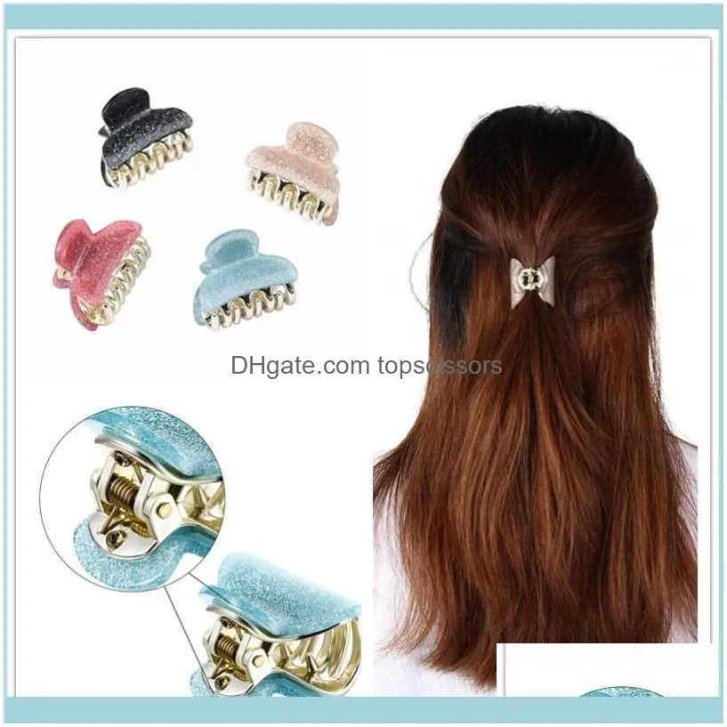 Aessories Narzędzia Productspcs Top Hair Claw Solid Shining Octan Krab Do Złoty Plastikowe Szpilki Hairstyle Disc Quality Clamps 4 cm1 Drop
