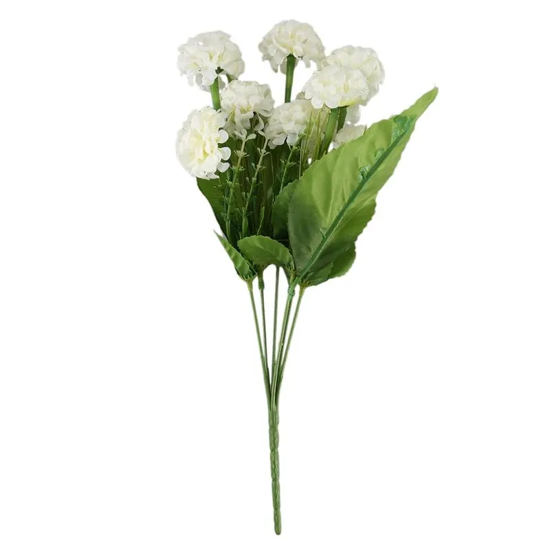 装飾的な花の花輪9頭1ブーケ人工菊の絹のホーム庭の装飾色：白