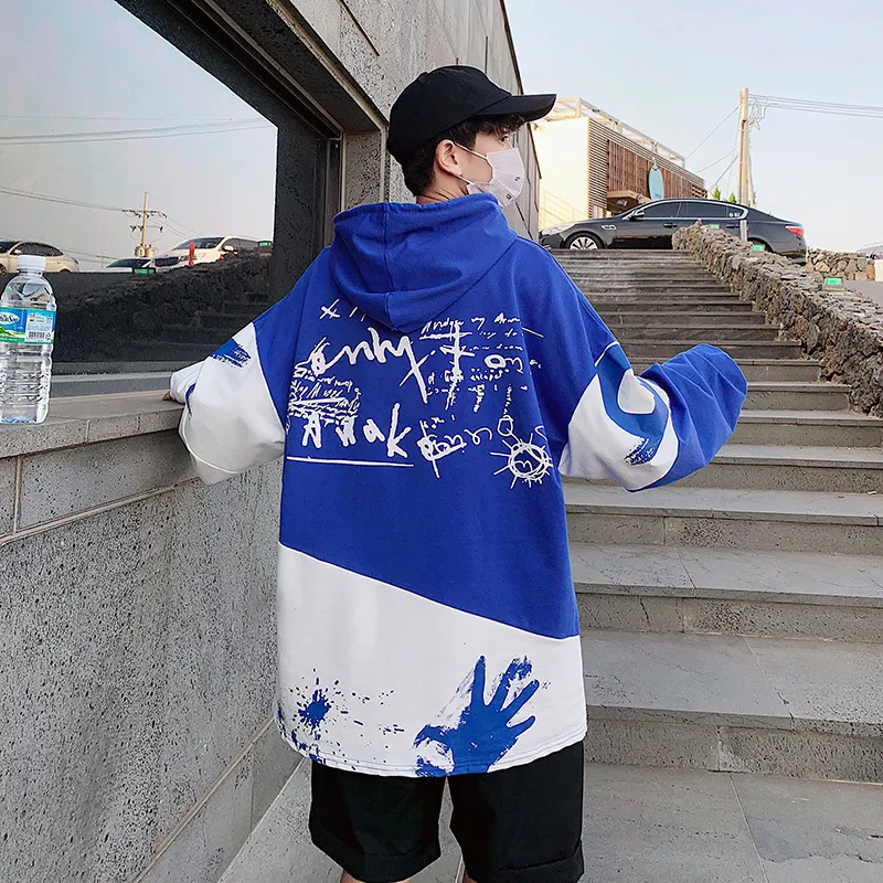 Harajuku Graffiti comfrt hoodie for Men - Oversized Purple