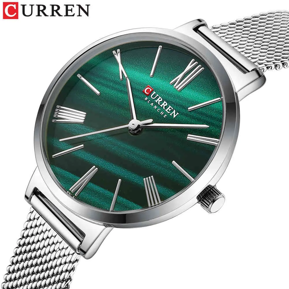 Curren Top 브랜드 스테인레스 스틸 패션과 럭셔리 여성 시계 여성 Reloj Mujer Q0524에 대 한 간단한 쿼츠 시계