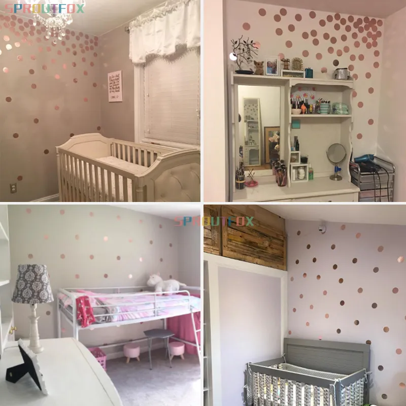140 Adesivi Da Parete A Pois Colorati, Rimovibili, Per Cameretta Bambini, Decorazione Boho