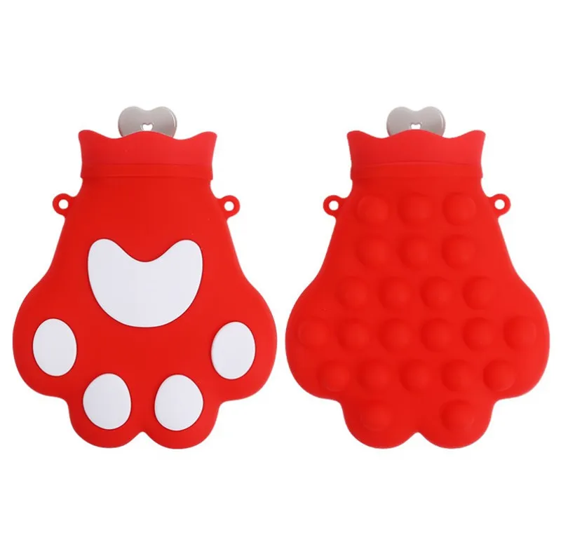 New Fidget Toys squishy animal Guarnizione in silicone Mini bottiglie di acqua calda Push bubble Cute Cat Claw borsa per il ghiaccio Decompression Toy dovrebbe borse