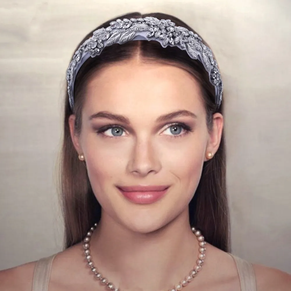 Schönes Perlen-Stirnband Für Bräute – Mit Kristall & Strass In Silber, Ideal Für Hochzeit & Feiern