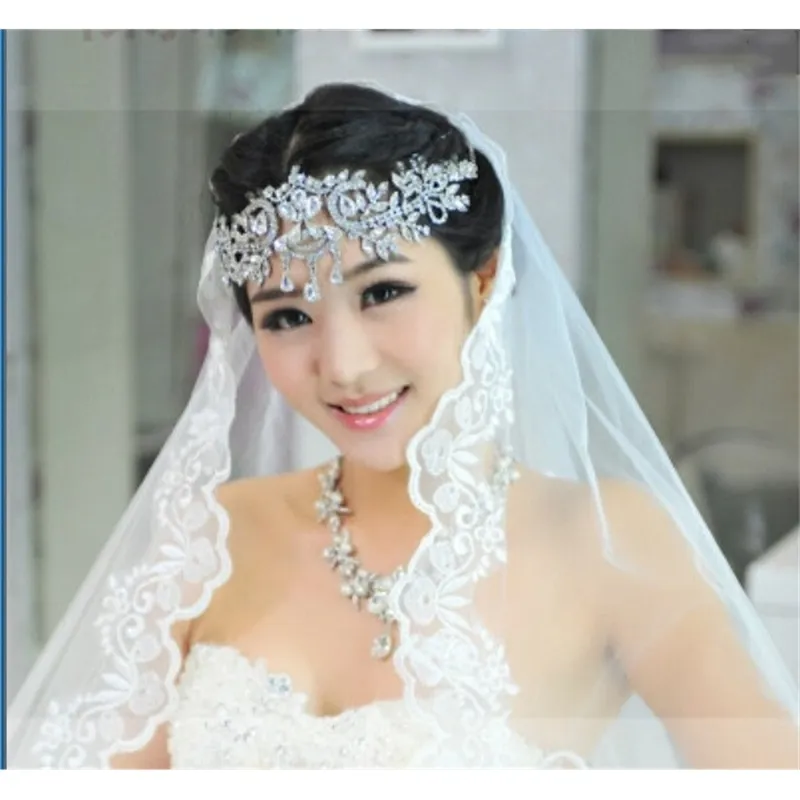 Bandes de mariée en cristal faites à la main, bijoux pour femmes, accessoires de cheveux de mariage, diadèmes et couronnes en strass, chaîne de tête, 2020