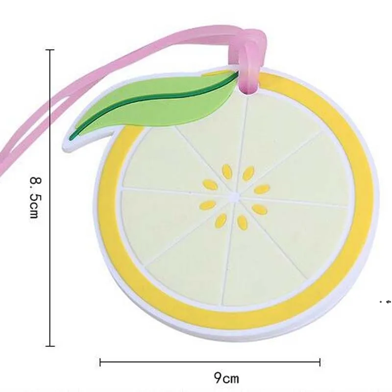 Nouveaux cadeaux de retour de mariage créatifs Porte-carte de bagage de citron Accessoires de sac de voyage Tag Silicone Boarding Pass EWE7251